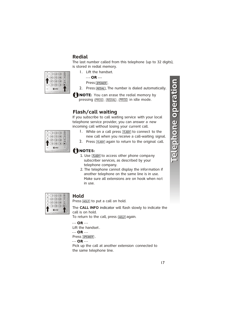 Telephone operation telephone operation | AT&T 950 Speakerphone User Manual | Page 19 / 41