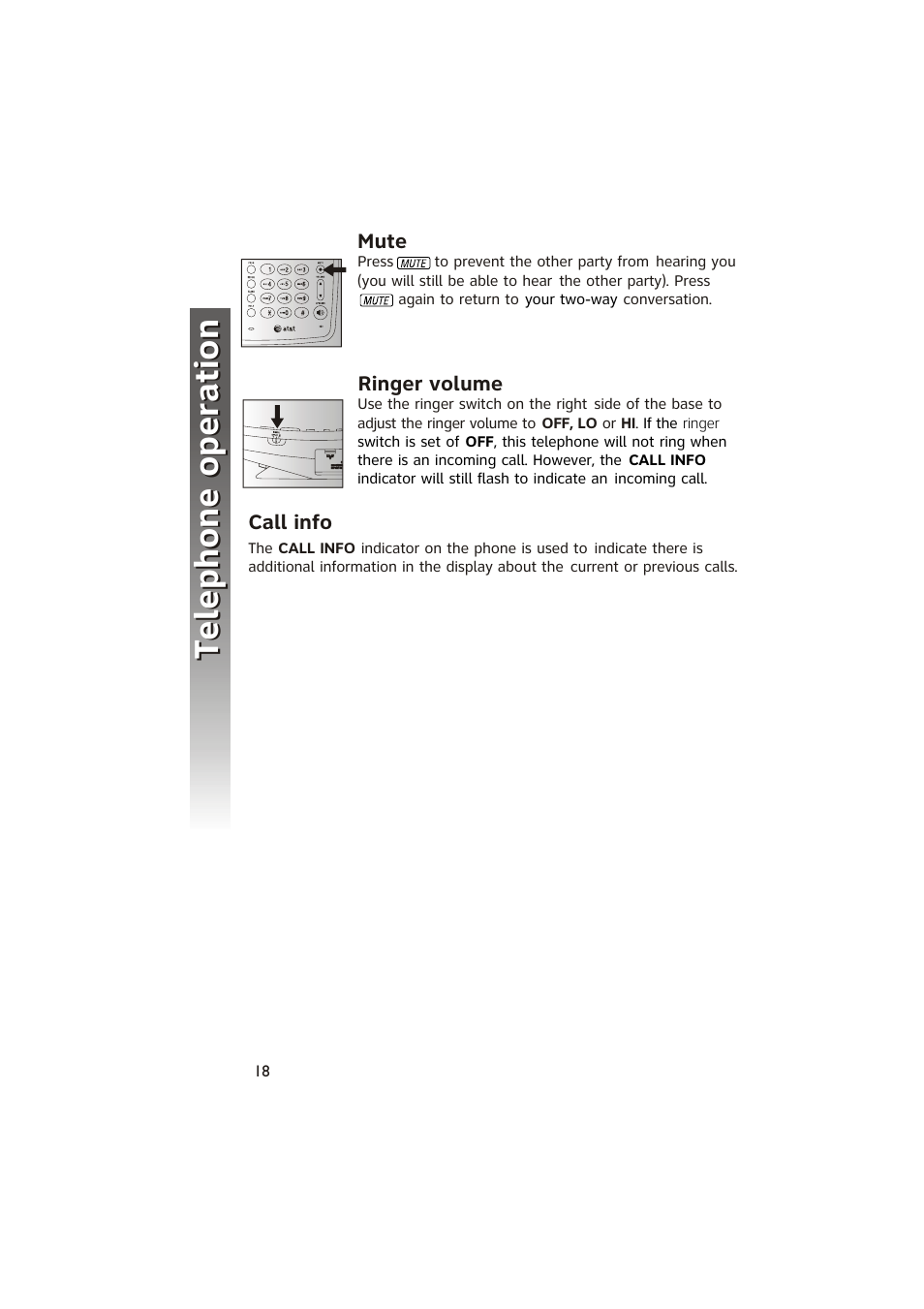 Telephone operation telephone o peration | AT&T 950 Speakerphone User Manual | Page 20 / 41