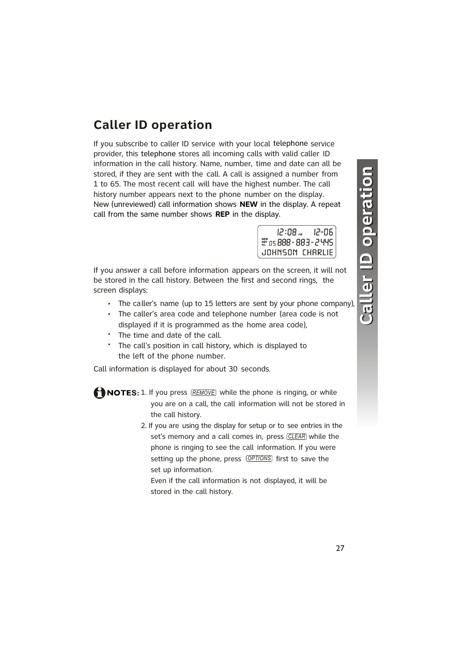 Caller id o peration caller id o peration, Caller id operation | AT&T 950 Speakerphone User Manual | Page 29 / 41