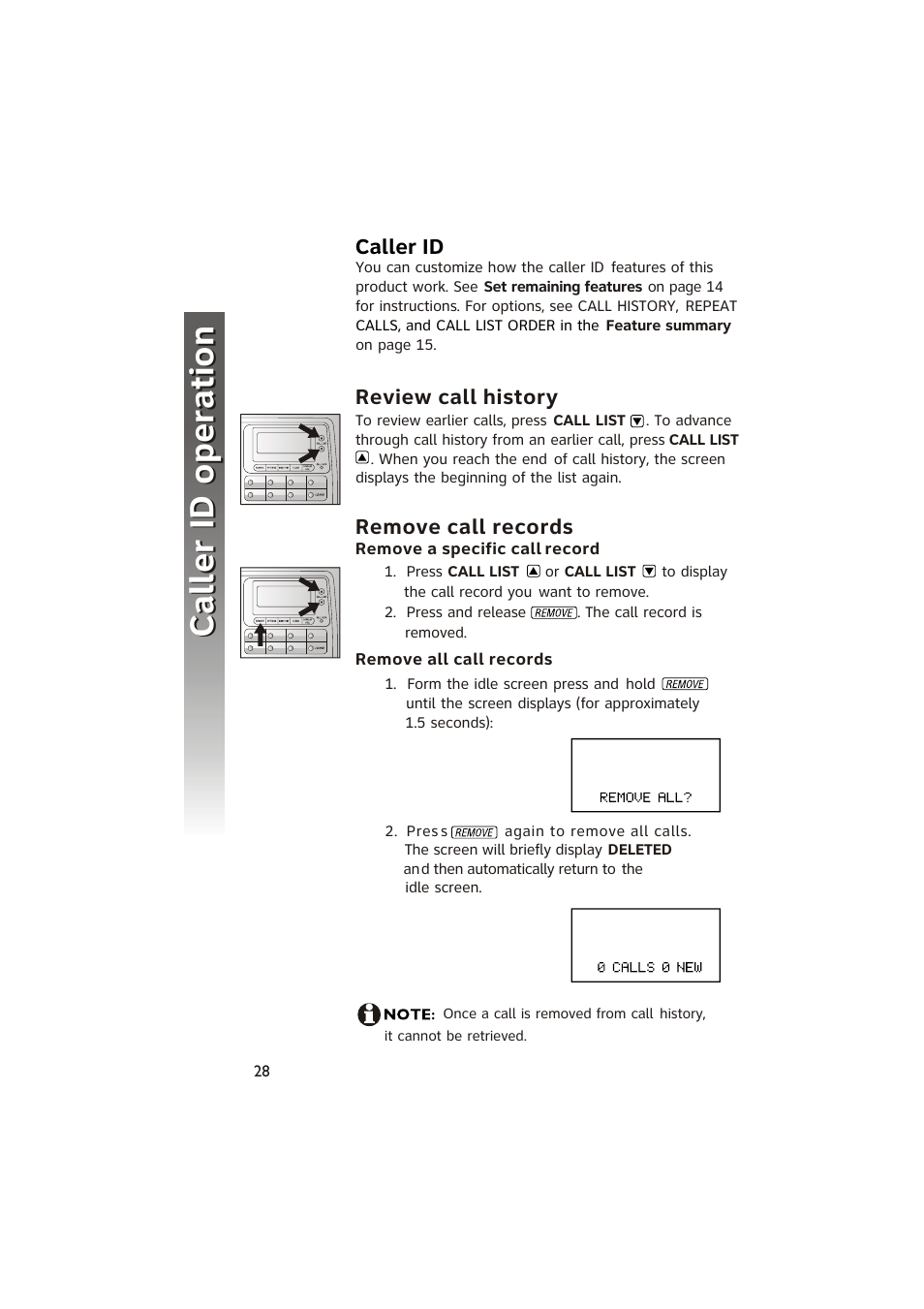 Caller id o peration caller id o peration | AT&T 950 Speakerphone User Manual | Page 30 / 41