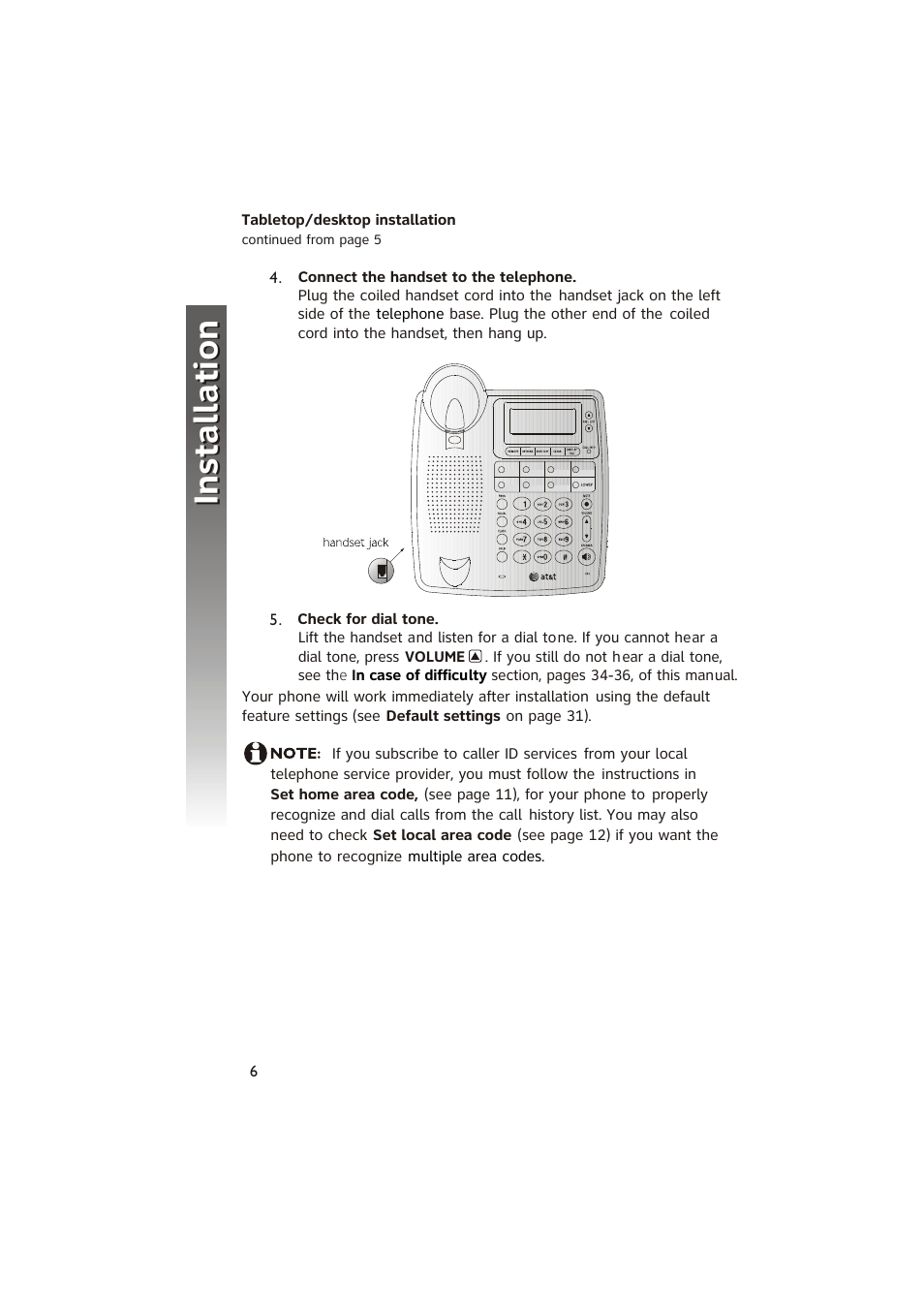 Installation | AT&T 950 Speakerphone User Manual | Page 8 / 41