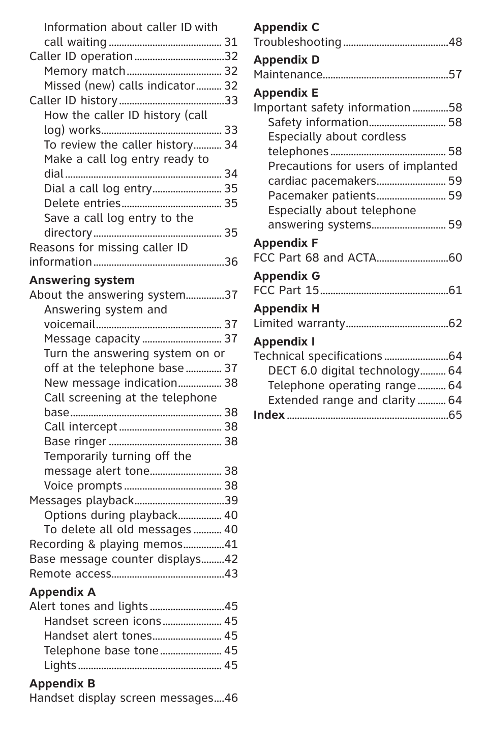 AT&T DECT EL52459 User Manual | Page 5 / 73