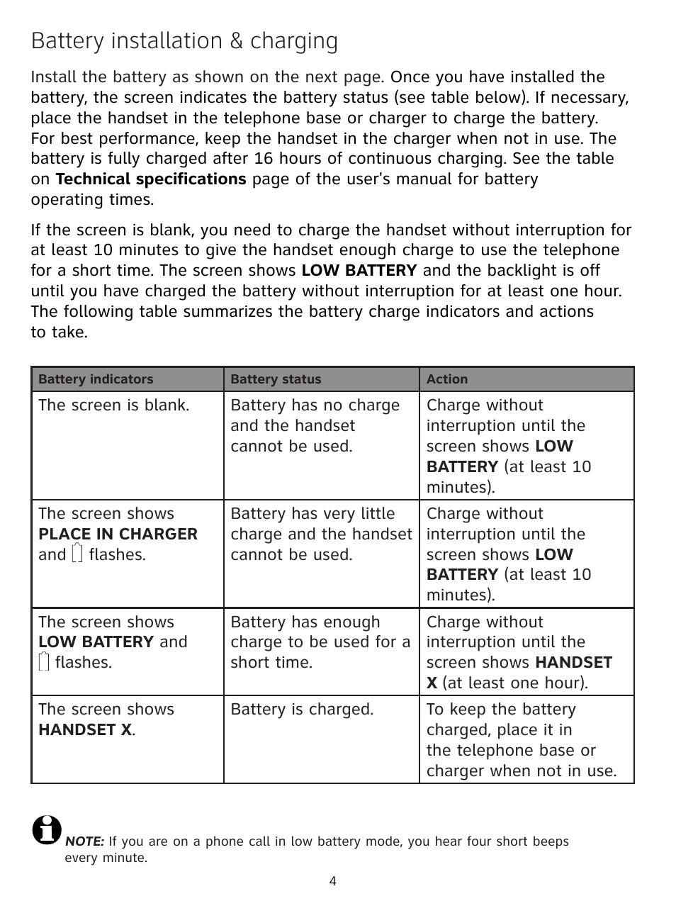 Battery installation & charging | AT&T DECT TL91378 User Manual | Page 5 / 13