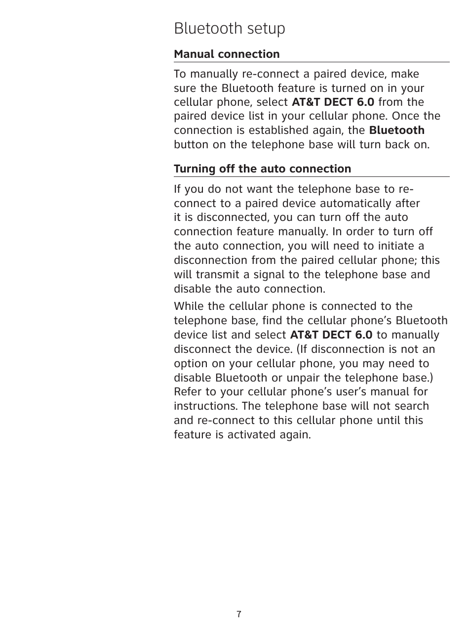 Bluetooth setup | AT&T DECT TL91378 User Manual | Page 8 / 13