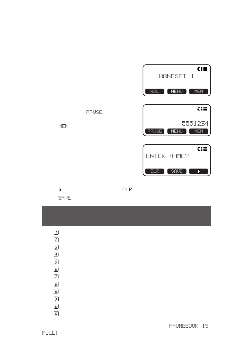 Telephone directory, At the handset | AT&T 2440 User Manual | Page 15 / 29