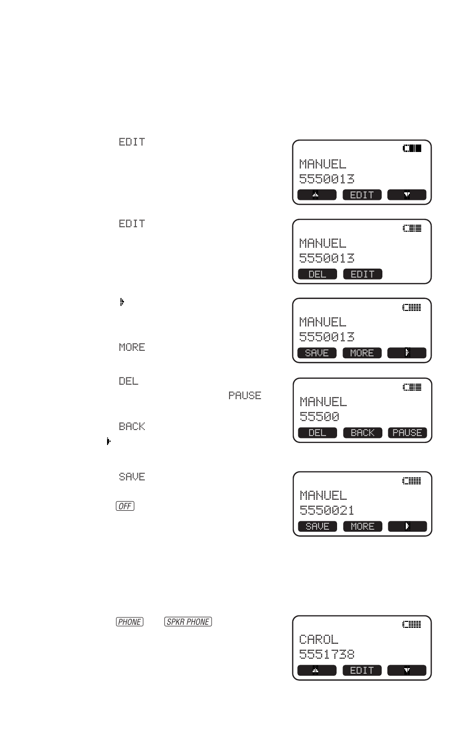 Telephone directory, At the handset | AT&T 2440 User Manual | Page 18 / 29