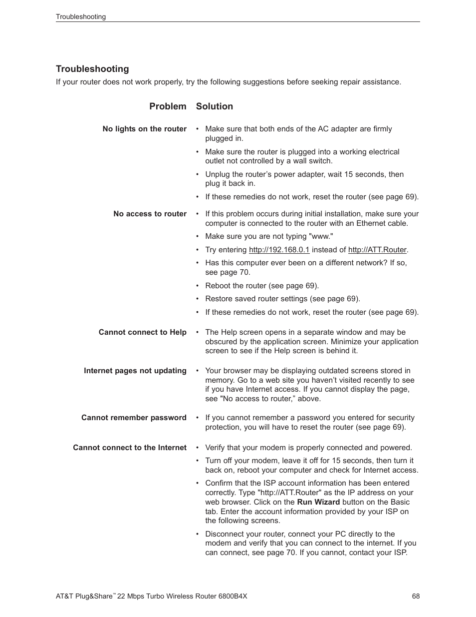 AT&T PLUG&SHARETM 6800B4X User Manual | Page 68 / 77