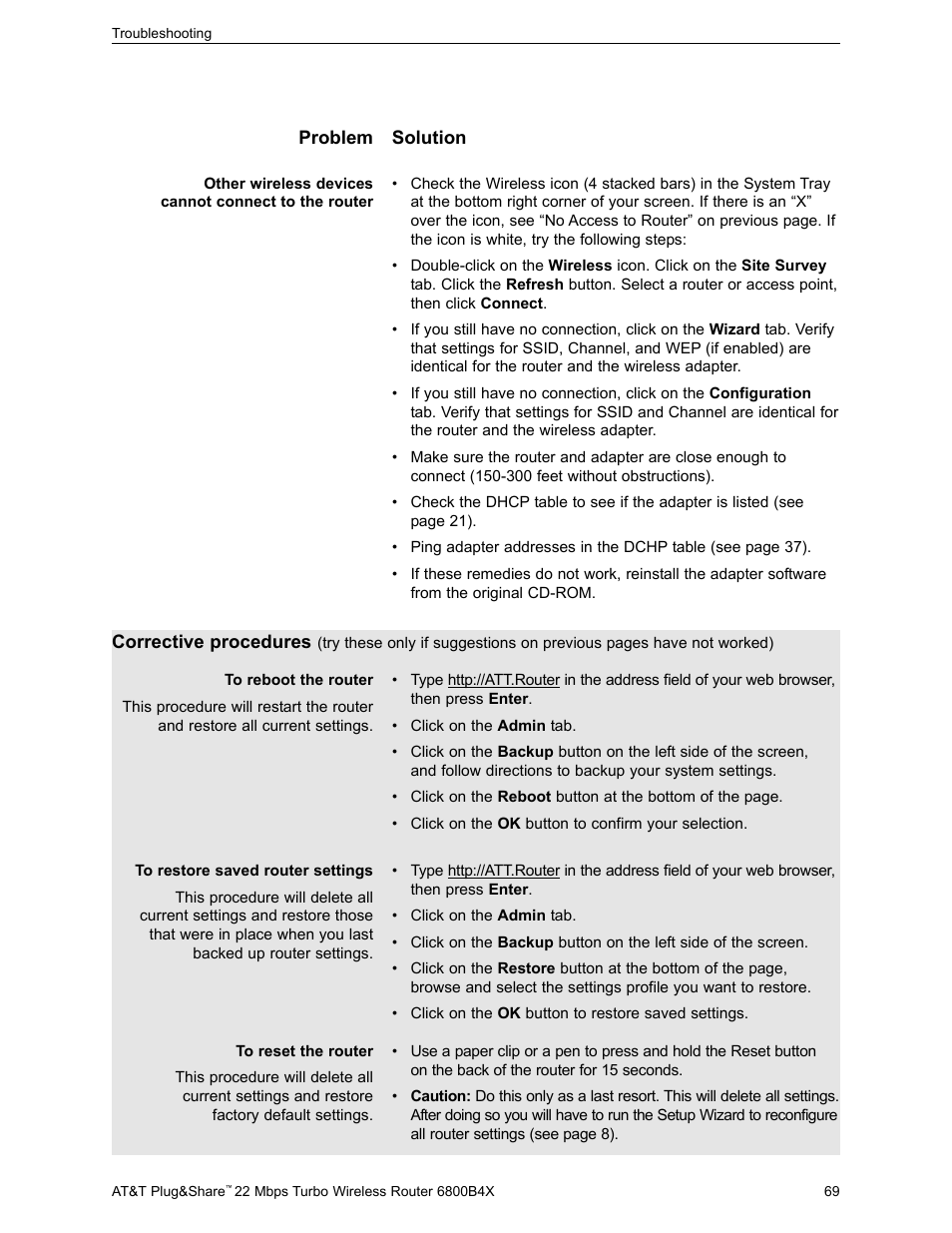 AT&T PLUG&SHARETM 6800B4X User Manual | Page 69 / 77