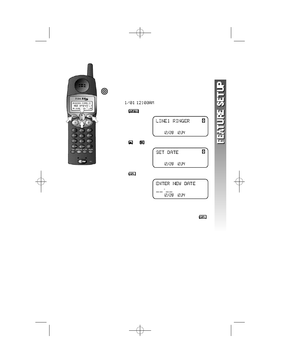 Set date | AT&T 1412 User Manual | Page 18 / 62