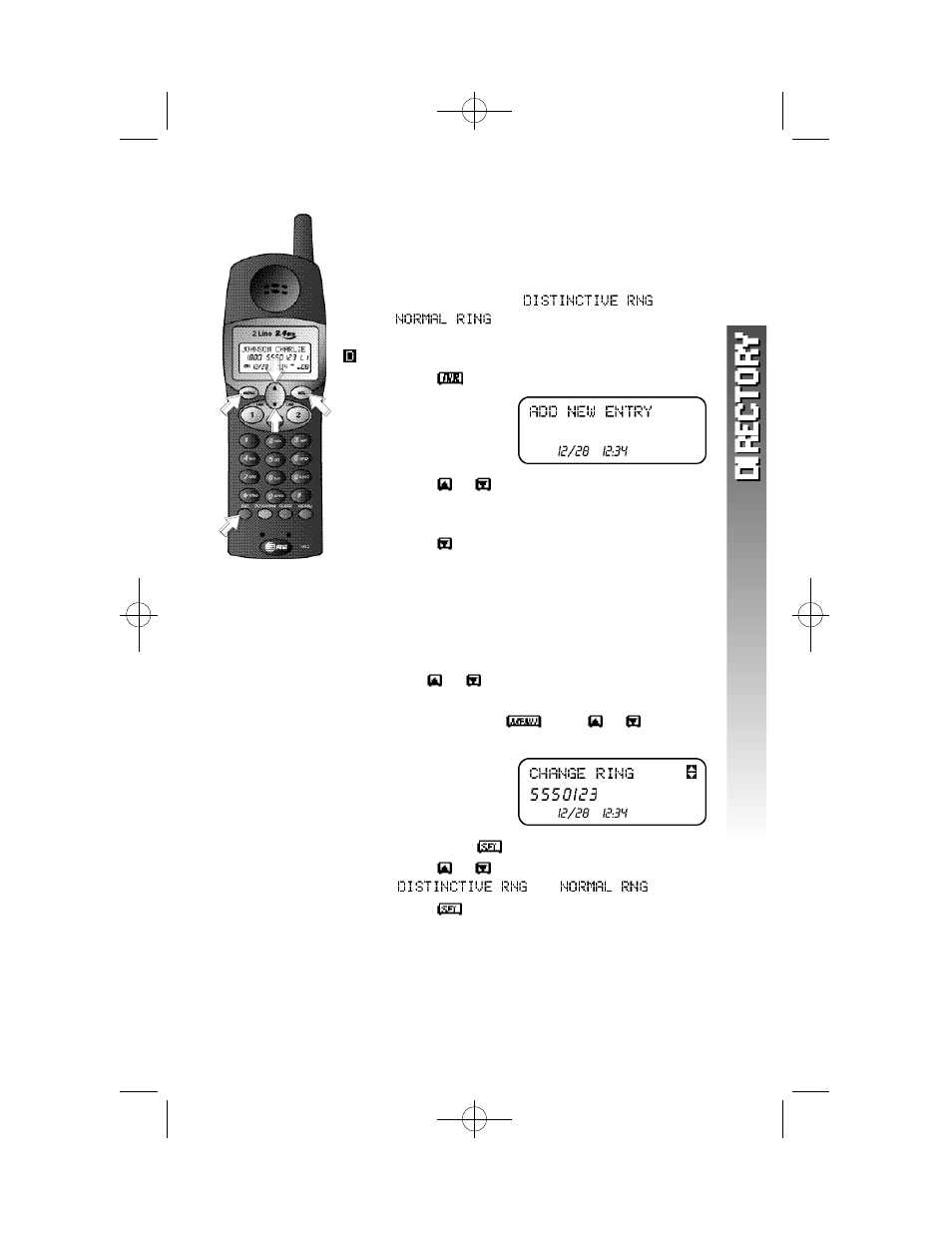 Tu rn distinctive ring on/off | AT&T 1412 User Manual | Page 44 / 62