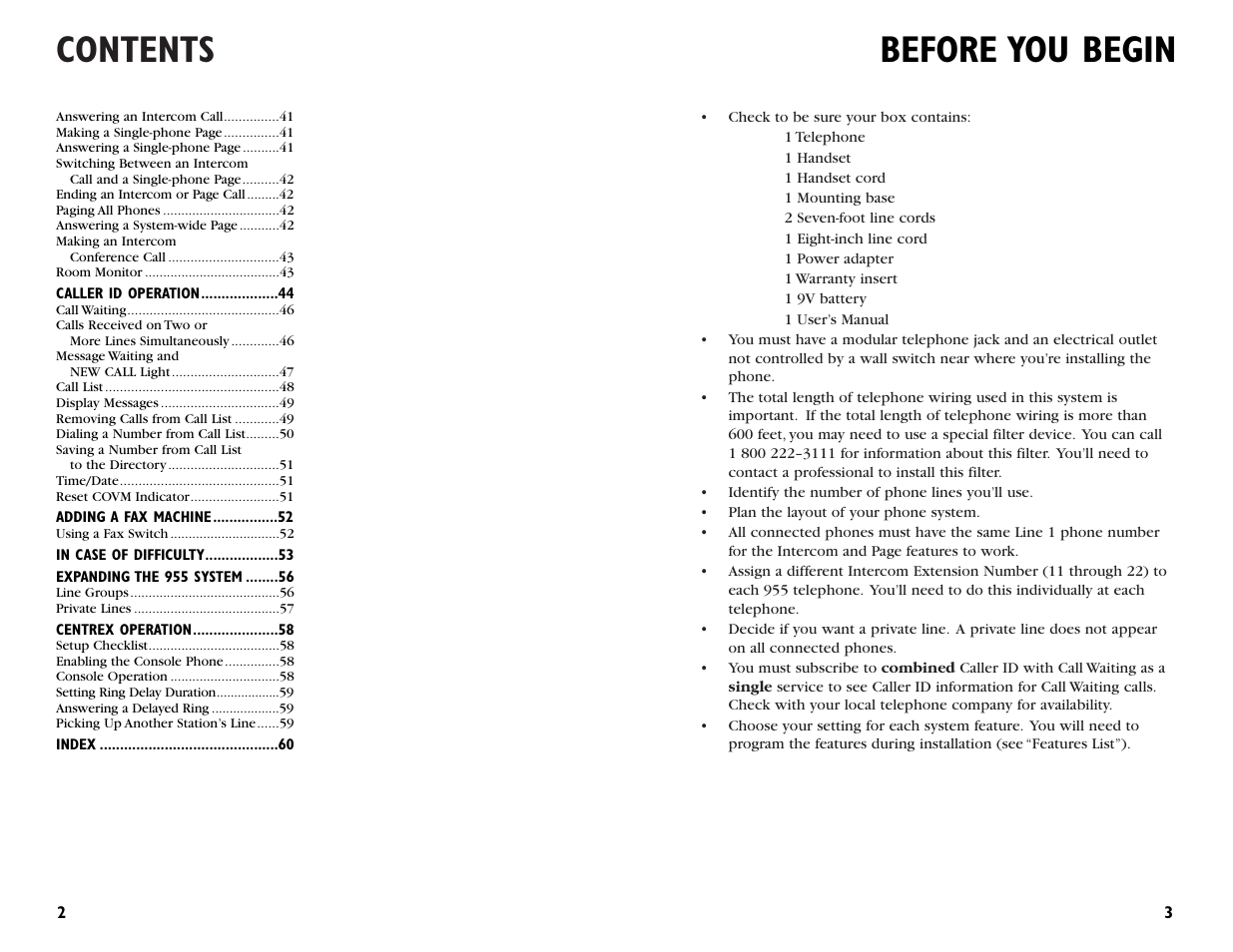 AT&T 955 User Manual | Page 3 / 36