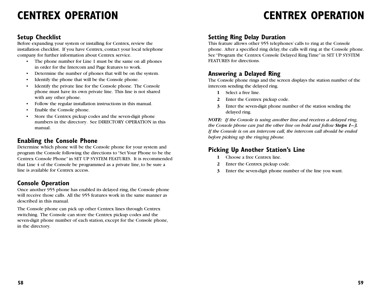 Centrex operation | AT&T 955 User Manual | Page 31 / 36