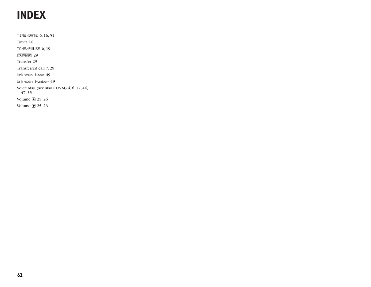 Index | AT&T 955 User Manual | Page 33 / 36