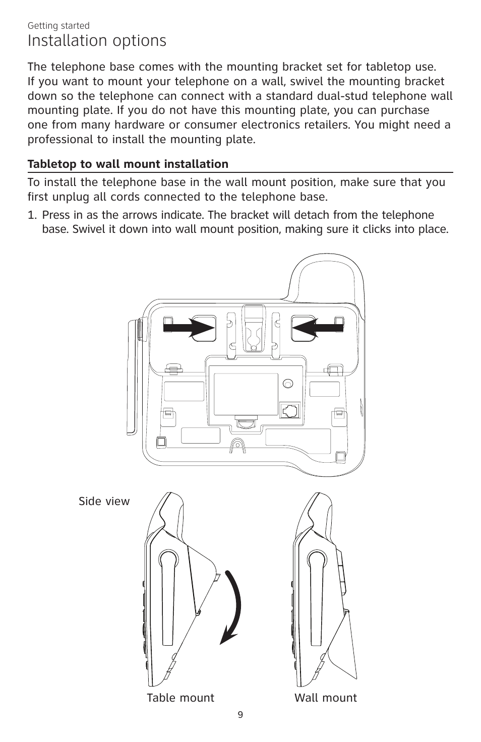Installation options | AT&T CL84200 User Manual | Page 15 / 101
