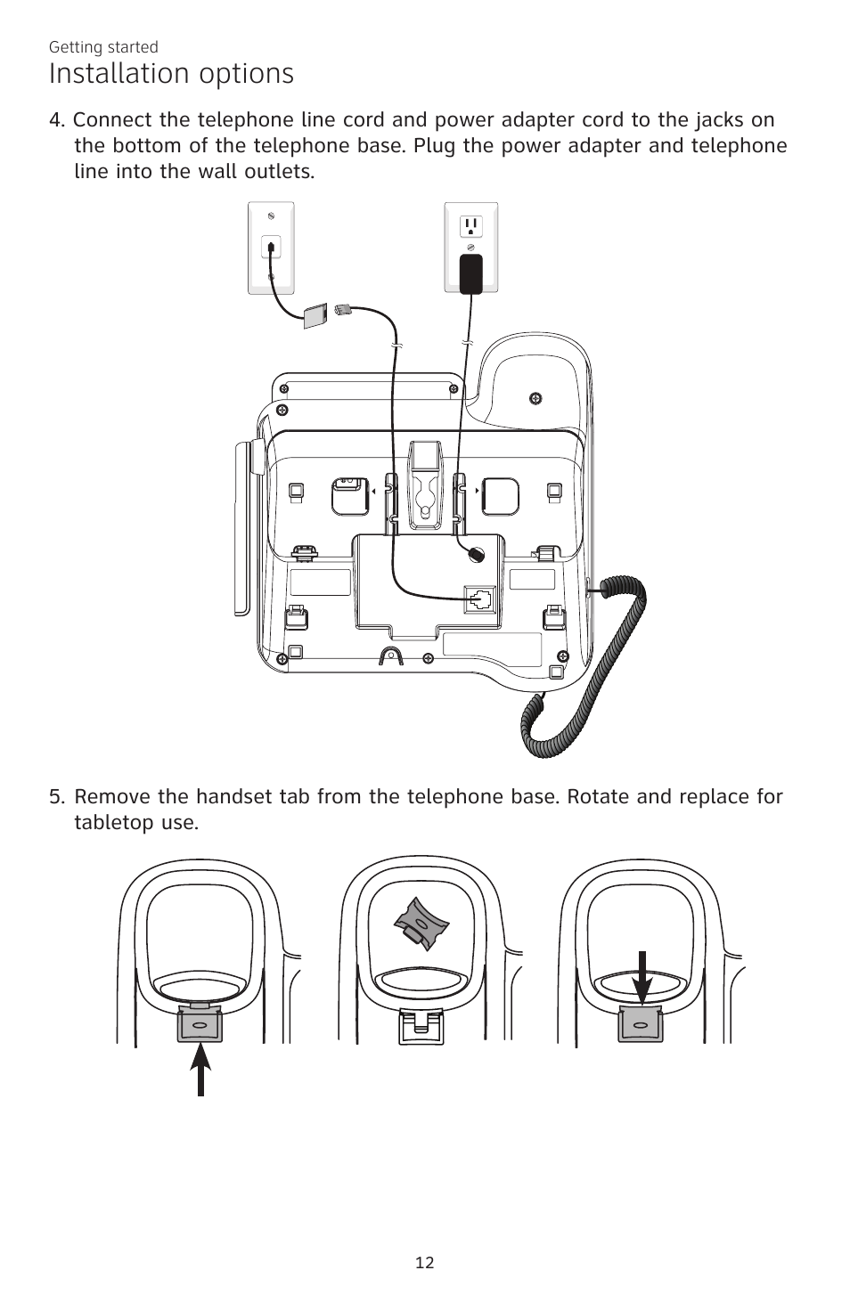 Installation options, Getting started | AT&T CL84200 User Manual | Page 18 / 101