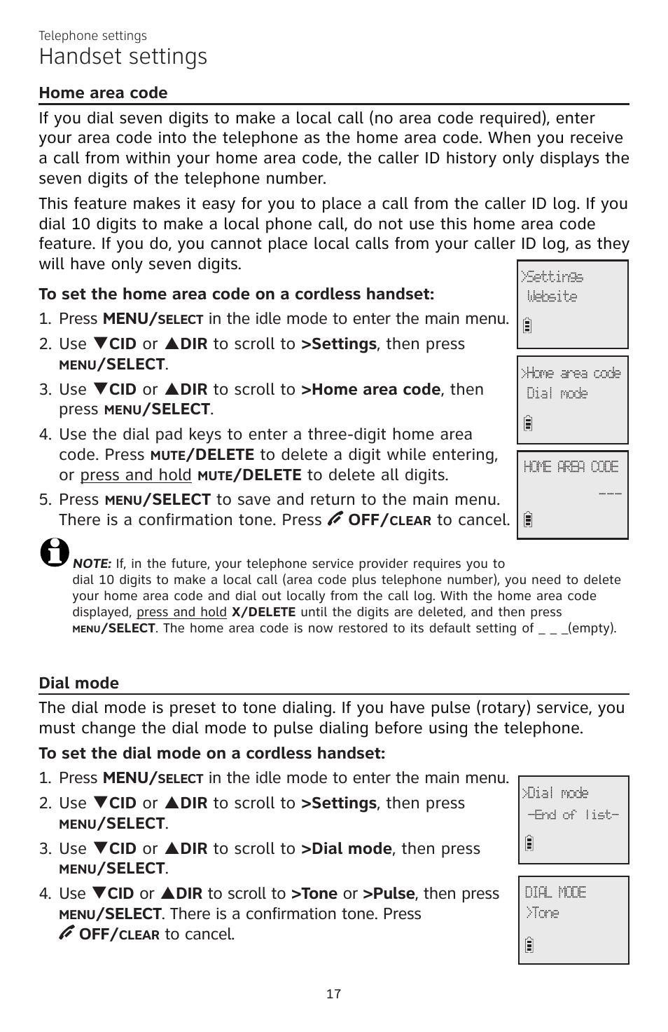 Handset settings | AT&T CL84200 User Manual | Page 23 / 101