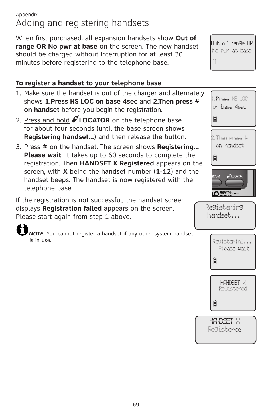 Adding and registering handsets | AT&T CL84200 User Manual | Page 75 / 101