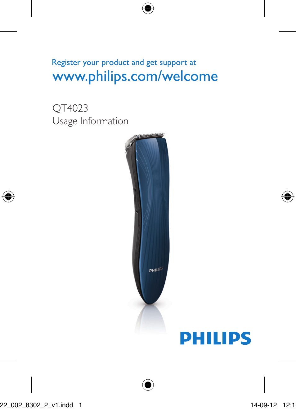 Philips BEARDTRIMMER Series 5000 Tondeuse étanche pour barbe de 3 jours User Manual | 4 pages