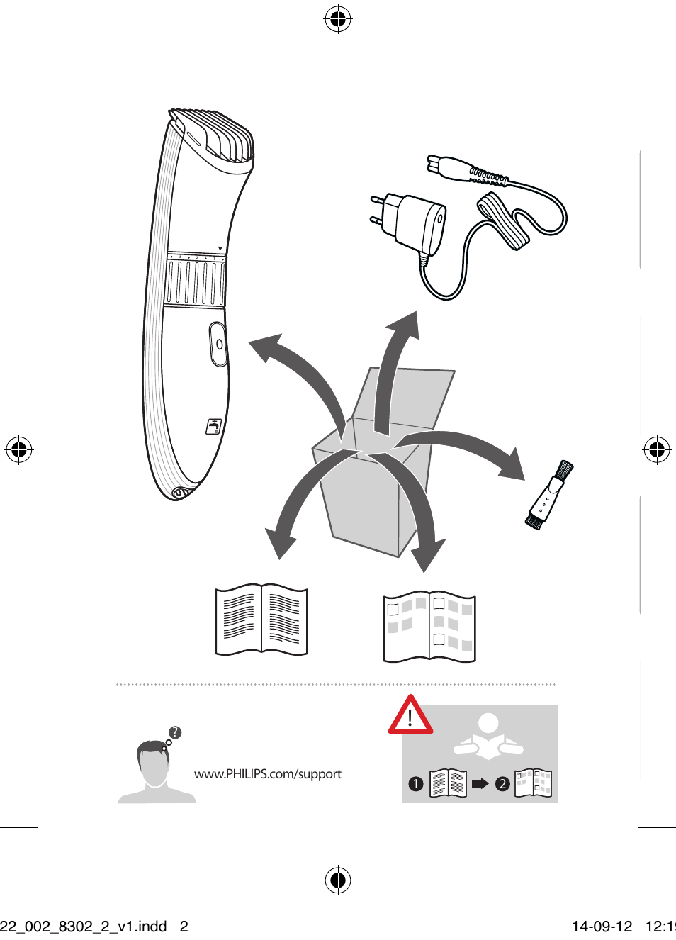 Окке | Philips BEARDTRIMMER Series 5000 Tondeuse étanche pour barbe de 3 jours User Manual | Page 2 / 4