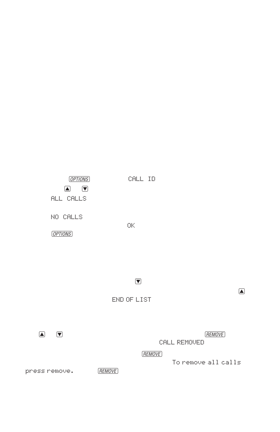 Caller id operation, Call screening, Call history | Reviewing call history, Removing call records from history | AT&T 962 User Manual | Page 26 / 33