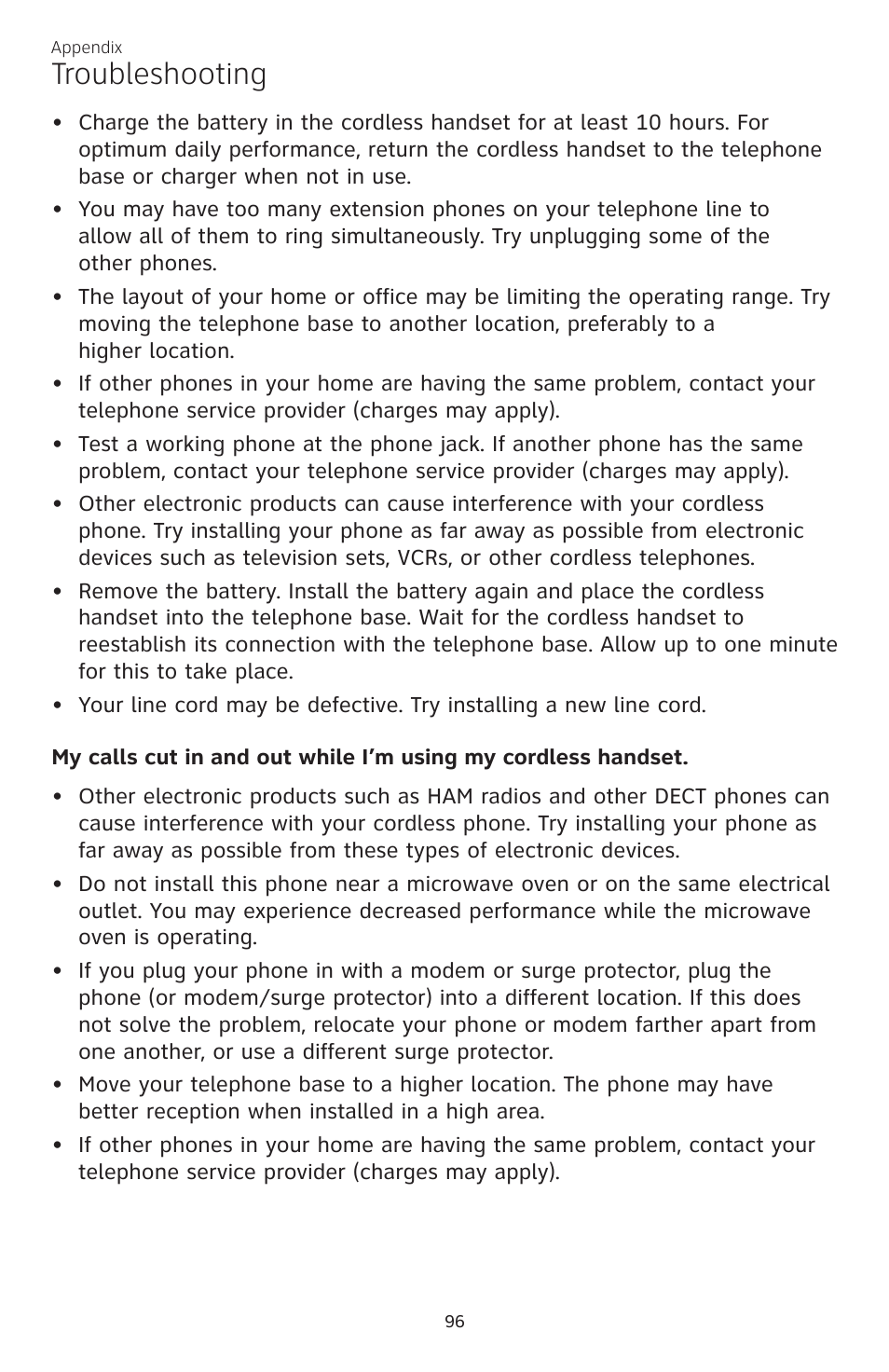 Troubleshooting | AT&T CL83101 User Manual | Page 102 / 118