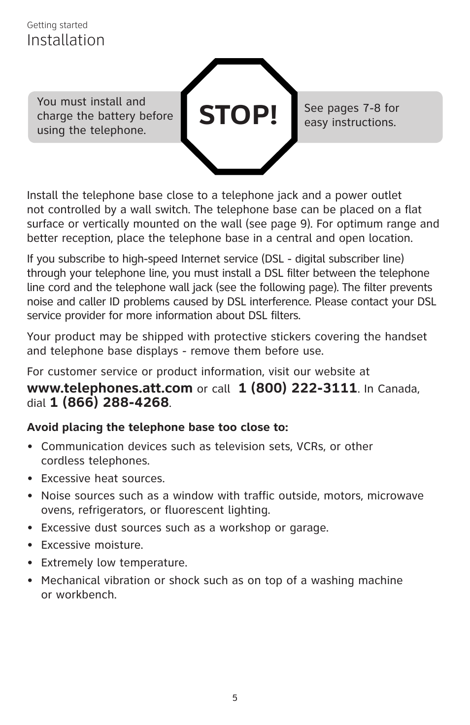 Installation | AT&T CL83101 User Manual | Page 11 / 118