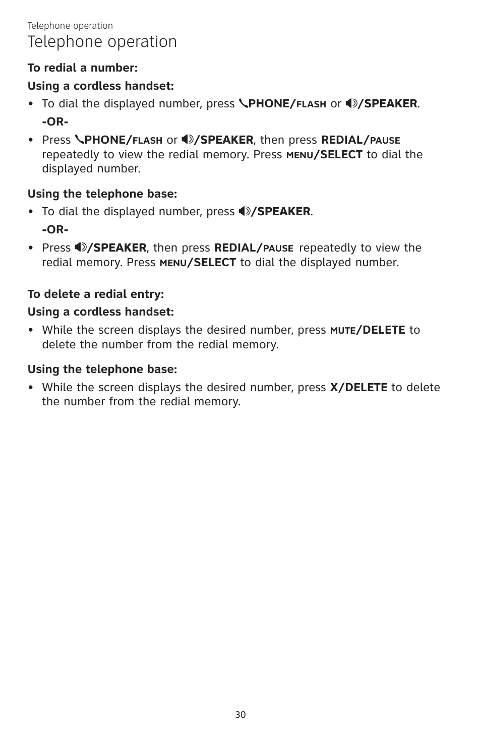 Telephone operation | AT&T CL83101 User Manual | Page 36 / 118