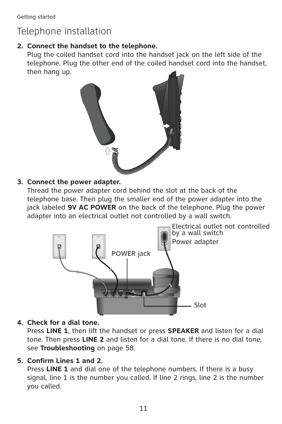Telephone installation | AT&T 993 User Manual | Page 14 / 79