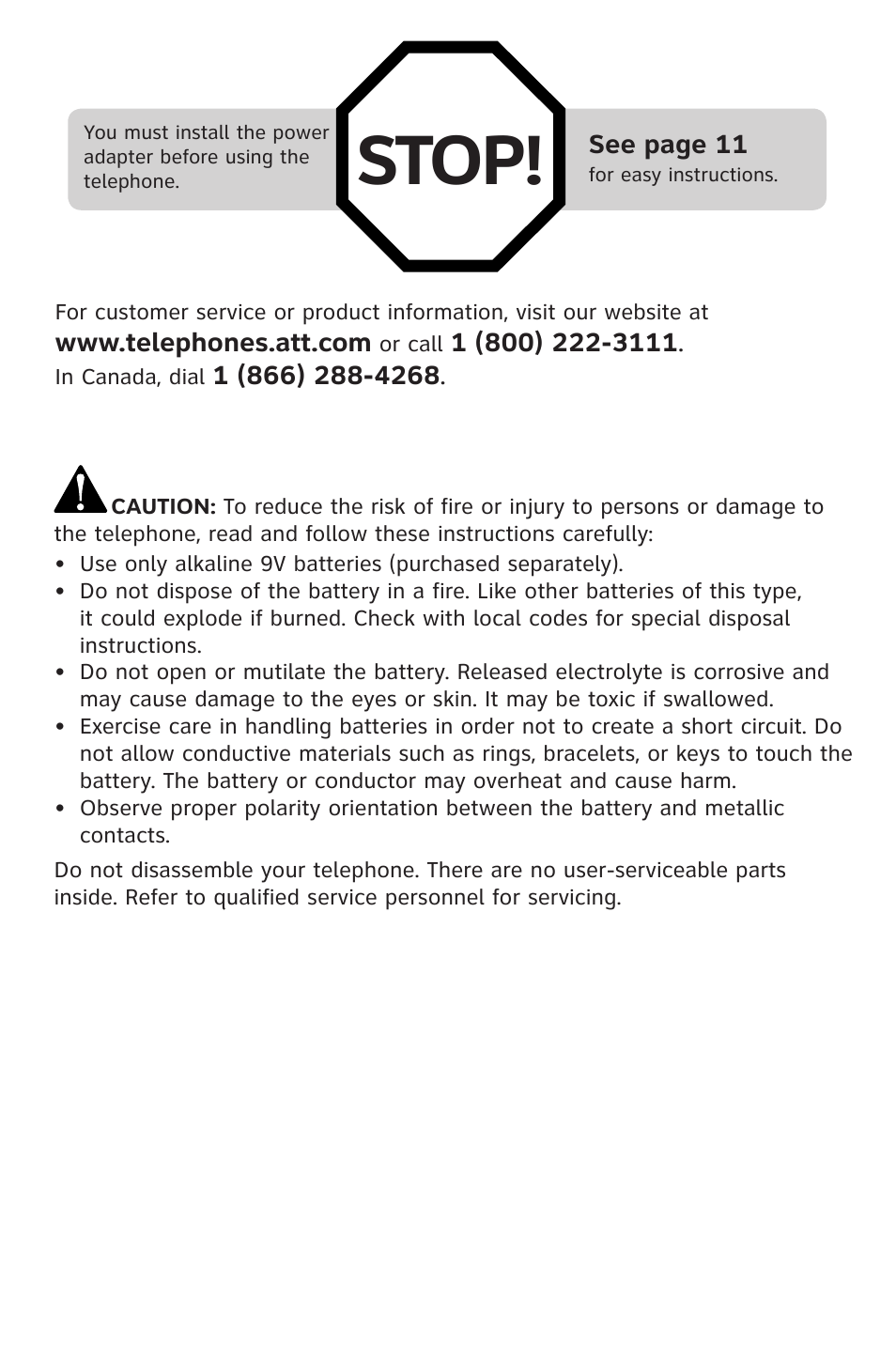Stop | AT&T 993 User Manual | Page 3 / 79