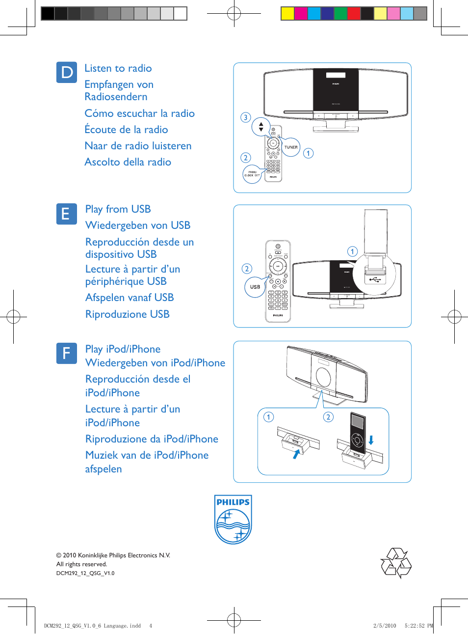 Ba a, Ac b | Philips Élégante microchaîne User Manual | Page 4 / 4