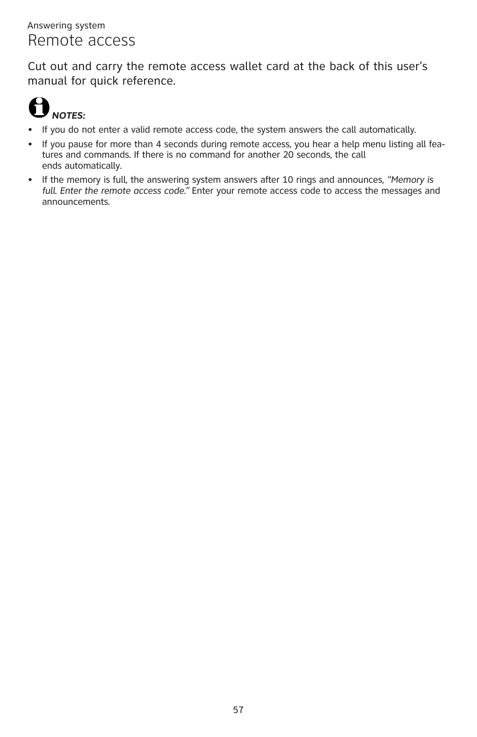 Remote access | AT&T CL82401 User Manual | Page 63 / 89