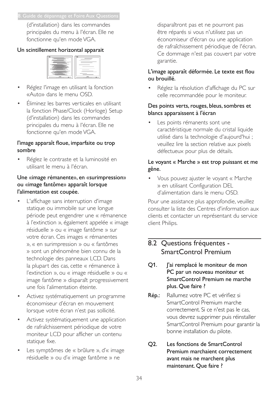 2 questions fréquentes - smartcontrol premium, 2 questions fréquentes, Smartcontrol premium | Philips Moniteur LCD User Manual | Page 36 / 40