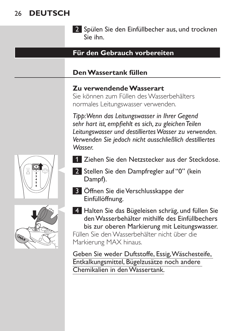 Philips Azur Fer vapeur User Manual | Page 26 / 102