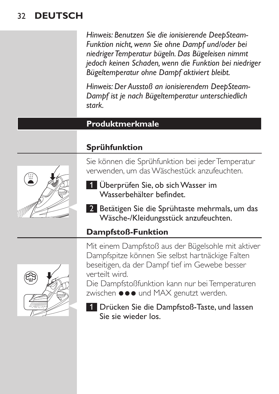 Philips Azur Fer vapeur User Manual | Page 32 / 102