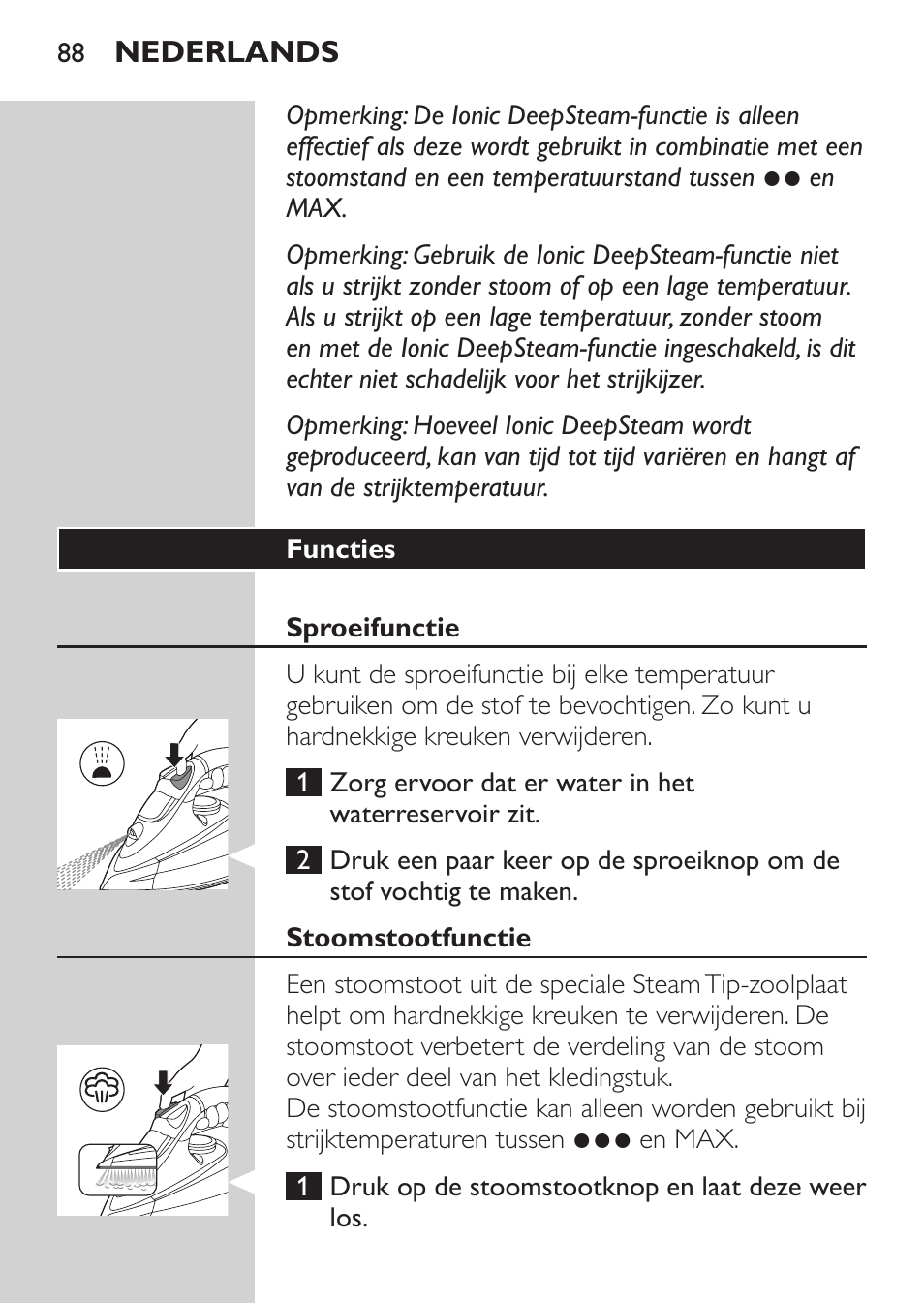 Philips Azur Fer vapeur User Manual | Page 88 / 102