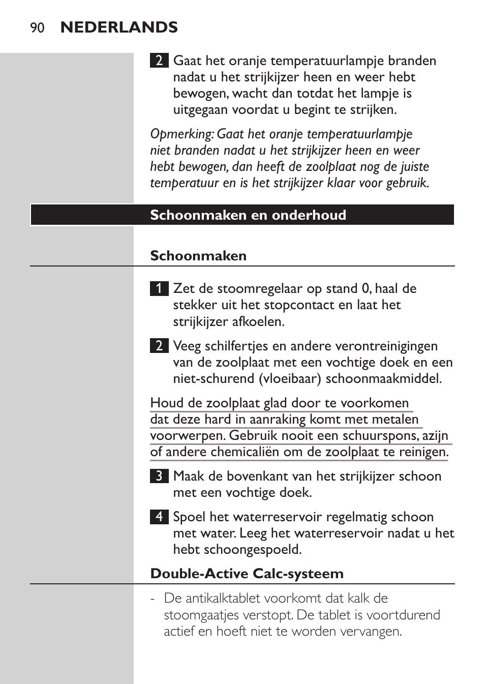 Philips Azur Fer vapeur User Manual | Page 90 / 102