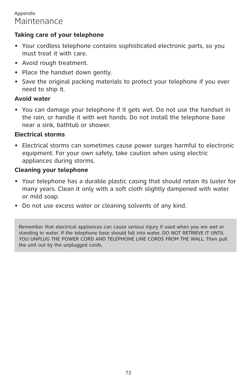 Maintenance | AT&T CL82351 User Manual | Page 78 / 89