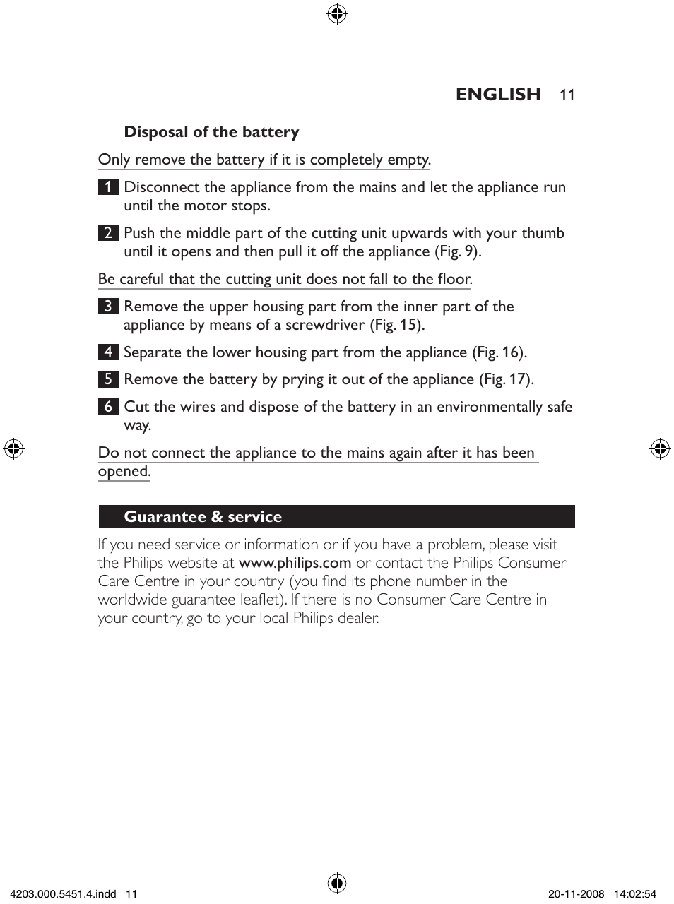 Philips Tondeuse cheveux User Manual | Page 11 / 92