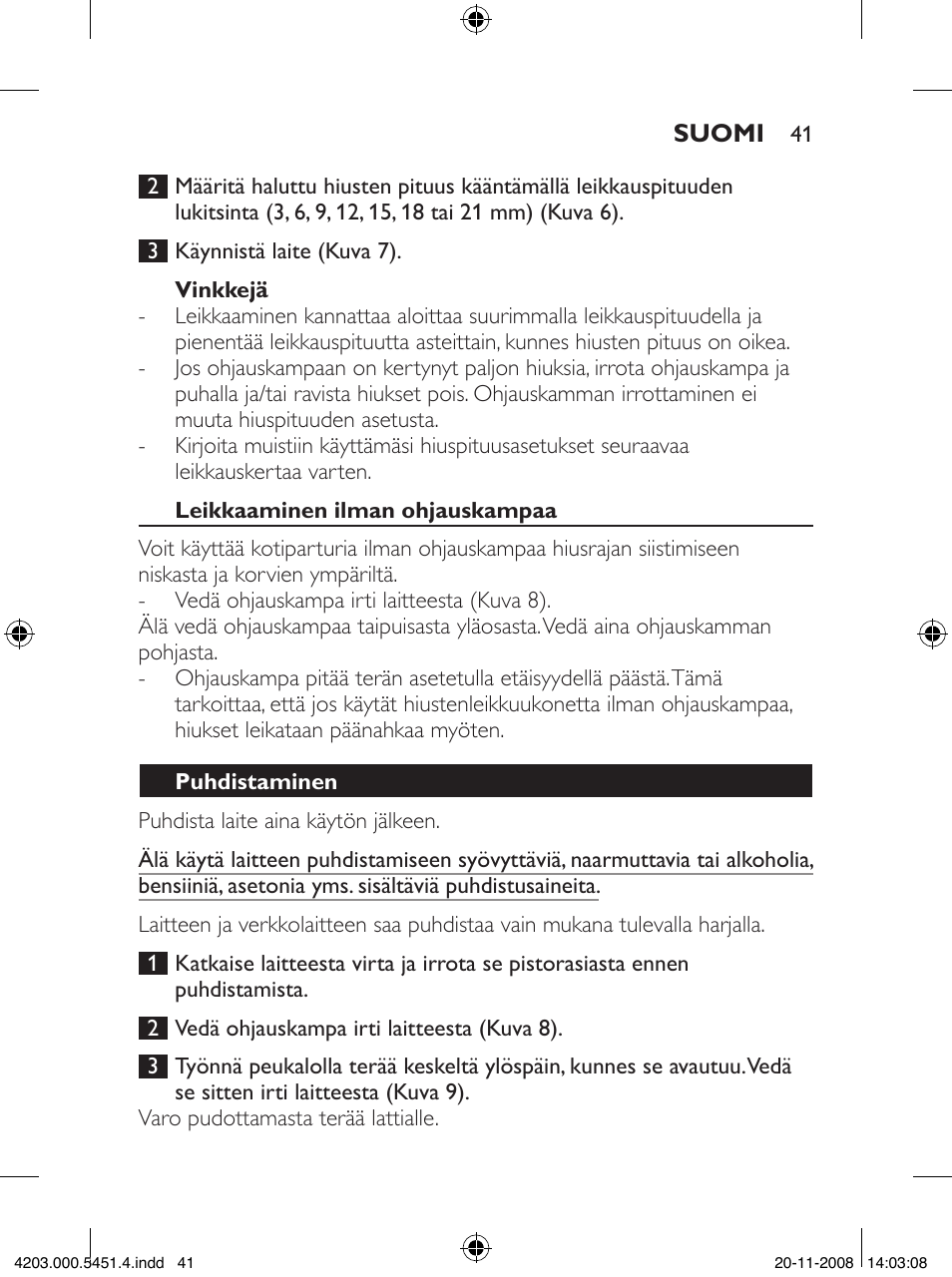 Philips Tondeuse cheveux User Manual | Page 41 / 92