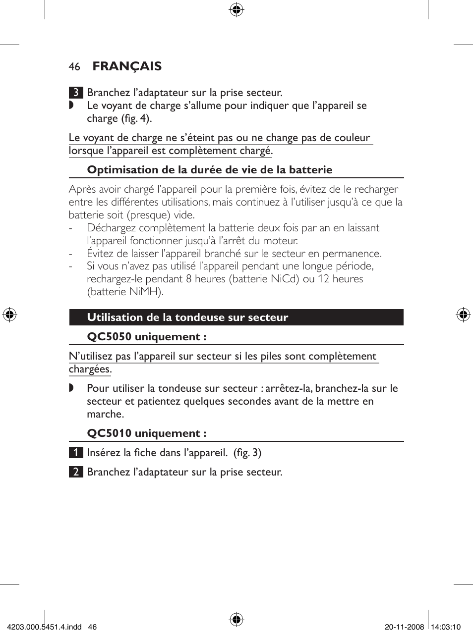 Philips Tondeuse cheveux User Manual | Page 46 / 92