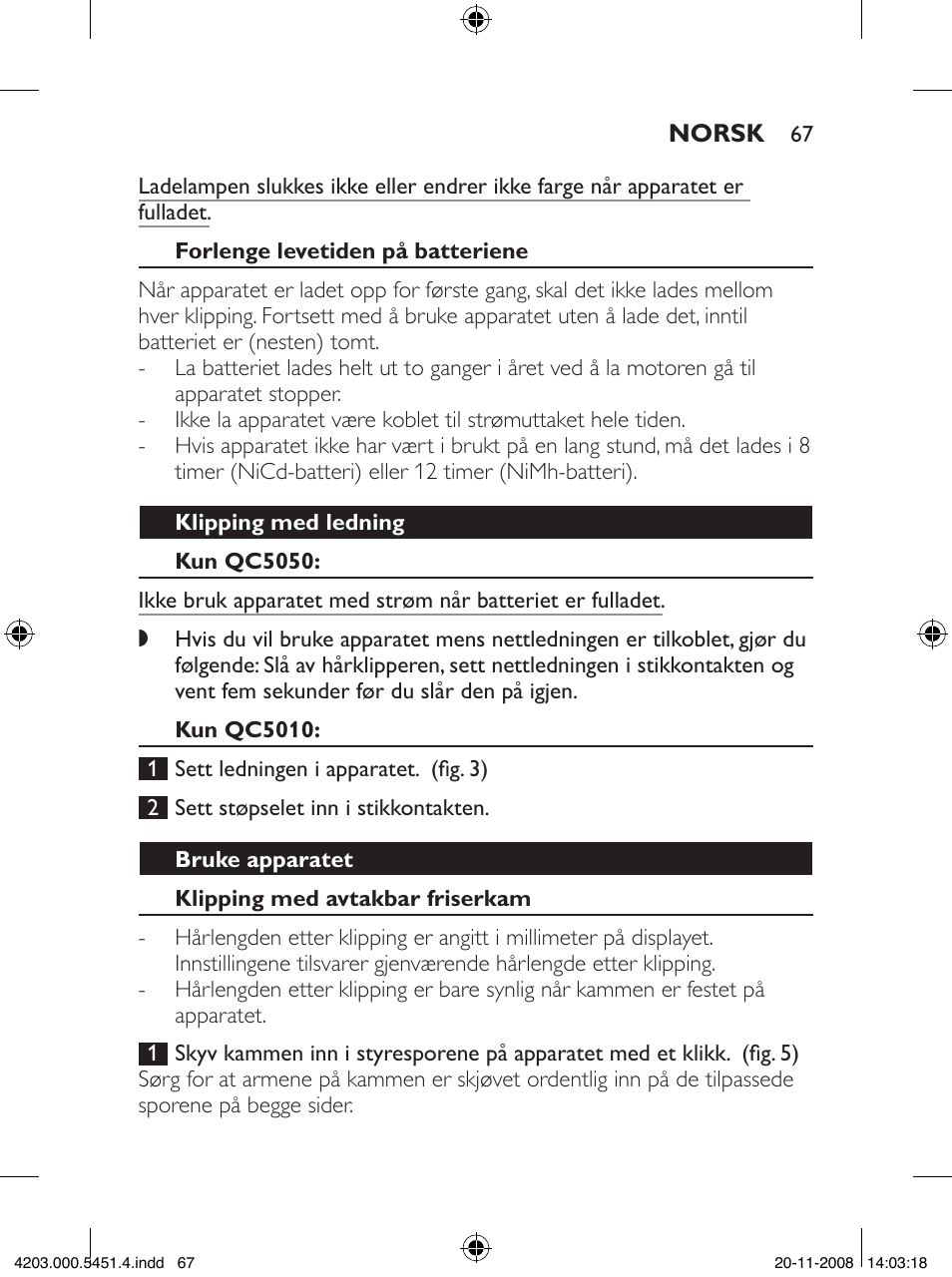 Philips Tondeuse cheveux User Manual | Page 67 / 92
