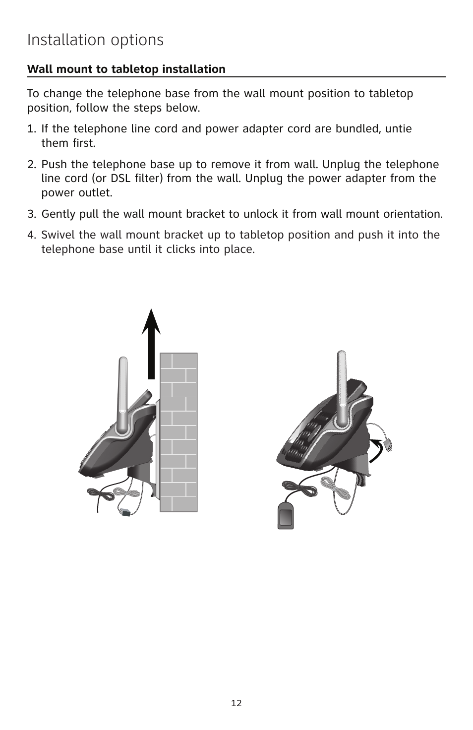 Installation options | AT&T TL96471 User Manual | Page 13 / 26