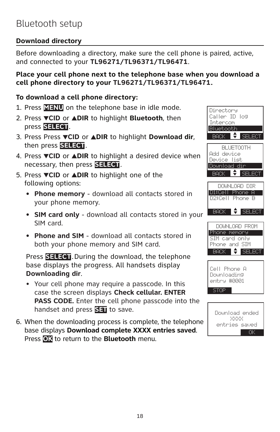 Bluetooth setup | AT&T TL96471 User Manual | Page 19 / 26