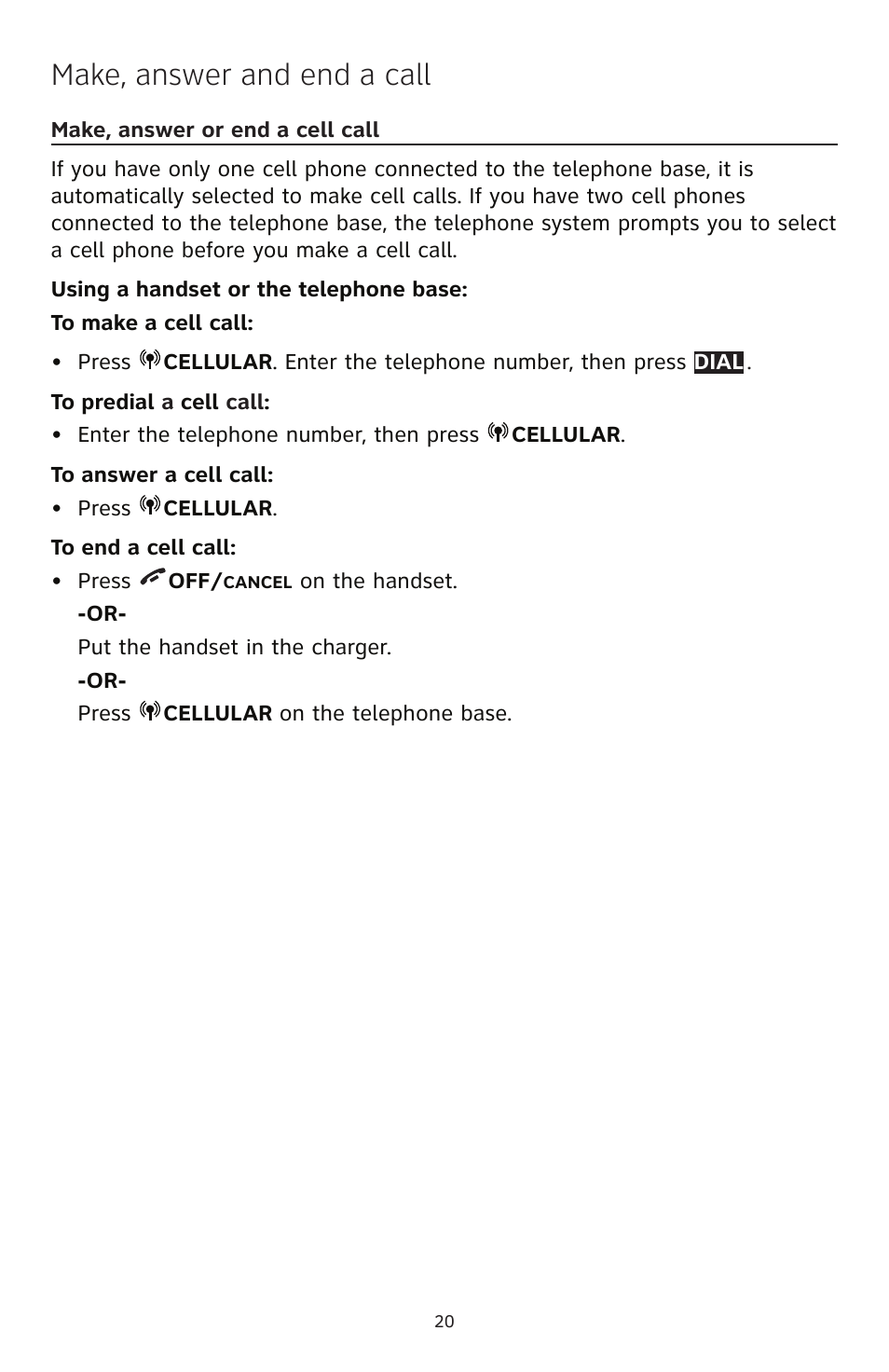 Make, answer and end a call | AT&T TL96471 User Manual | Page 21 / 26