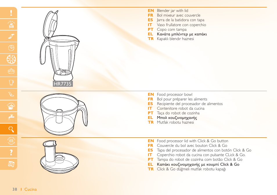 Hr7735 | Philips Robot de cuisine User Manual | Page 38 / 52