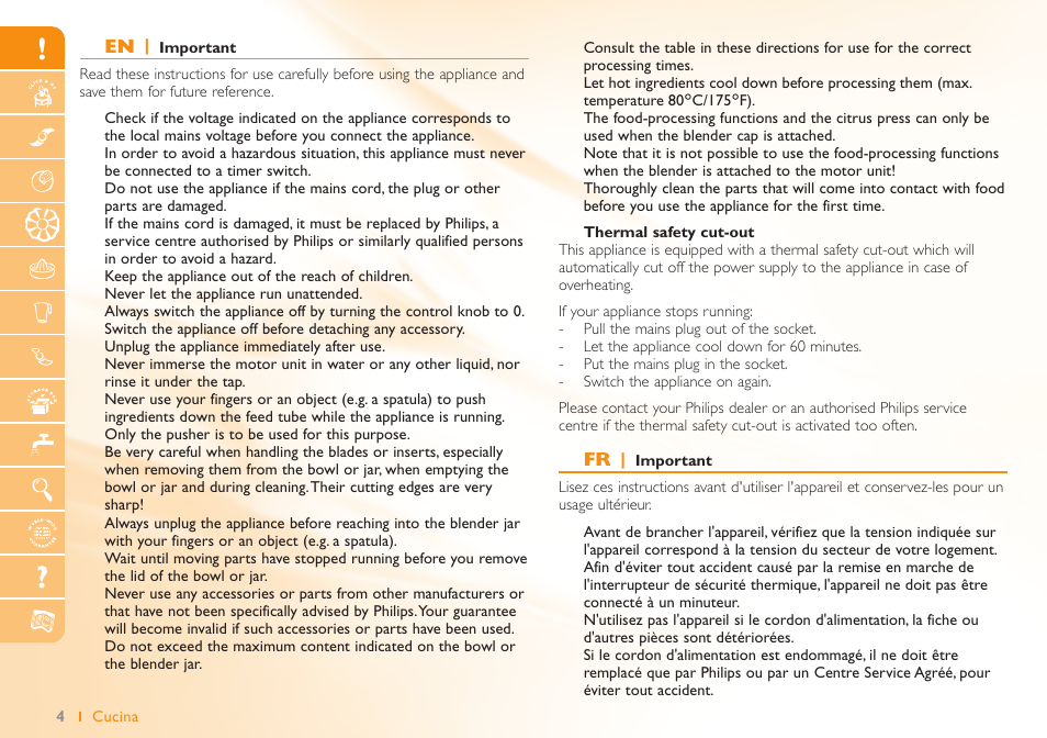 Philips Robot de cuisine User Manual | Page 4 / 52