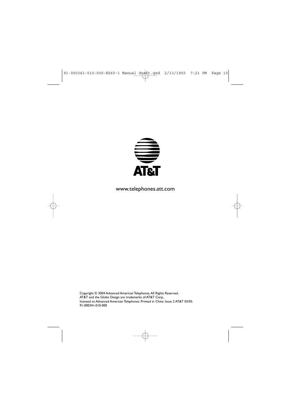 AT&T E560-1 User Manual | Page 10 / 10