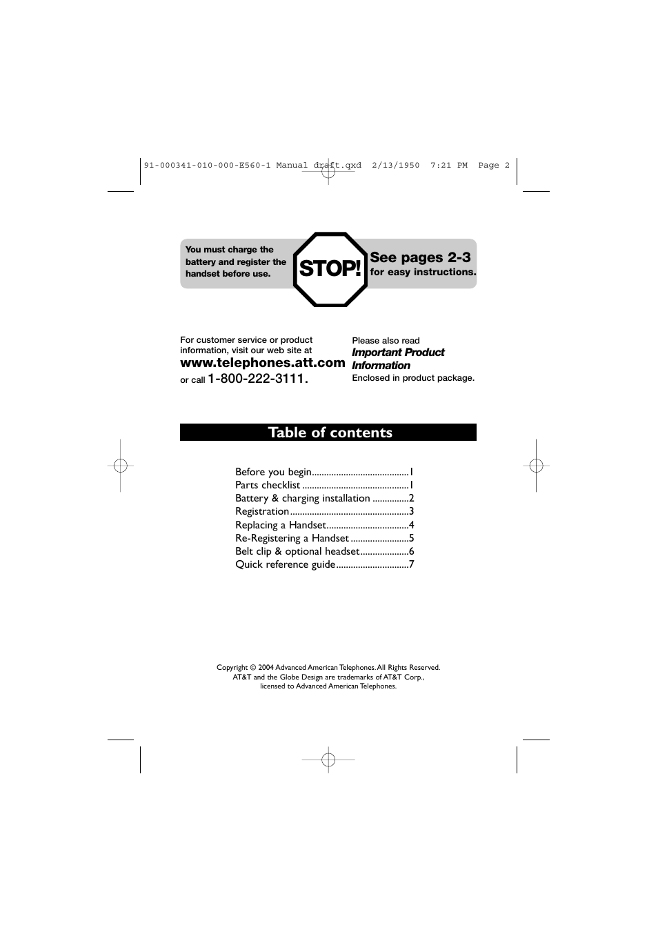 AT&T E560-1 User Manual | Page 2 / 10