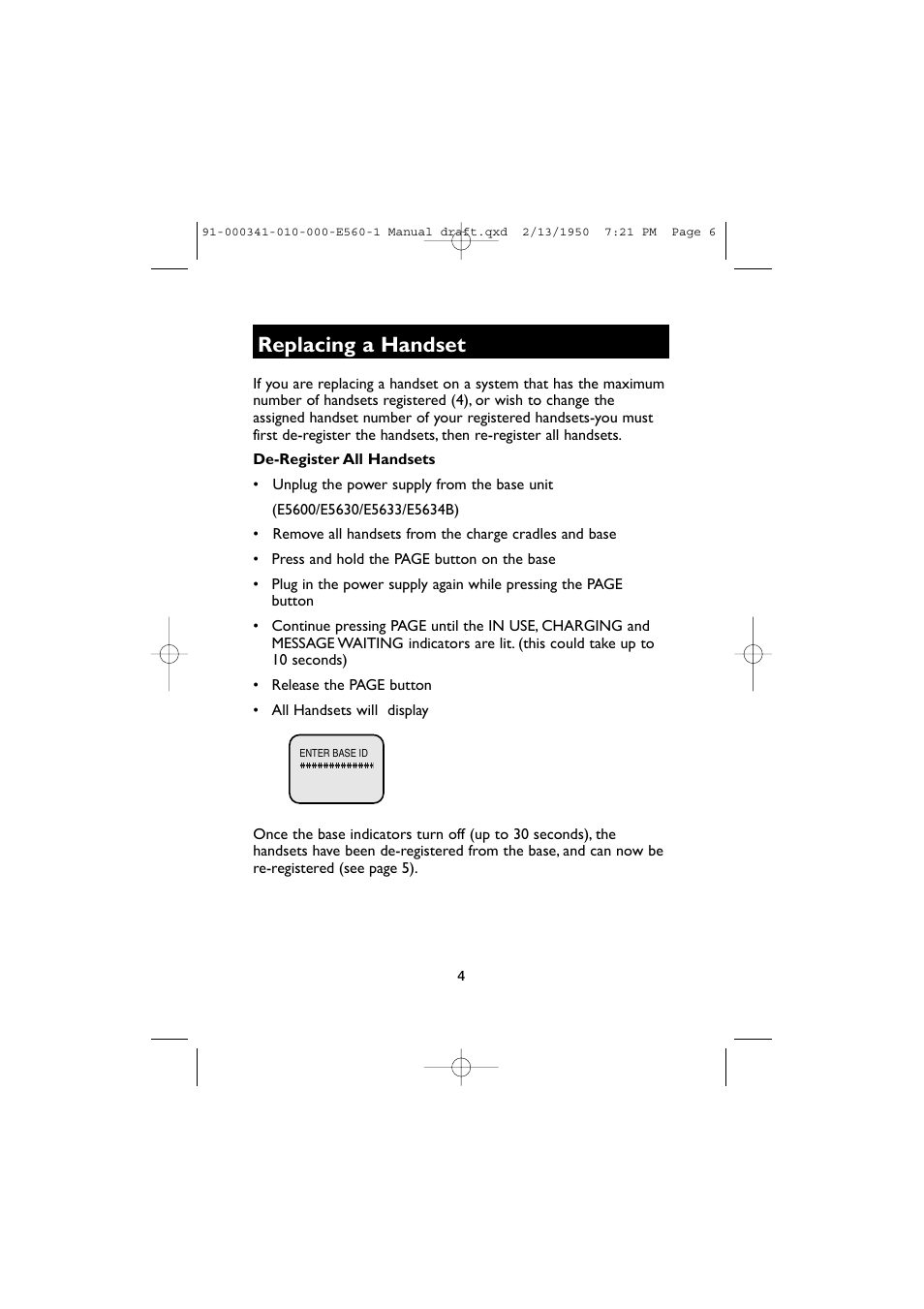Replacing a handset | AT&T E560-1 User Manual | Page 6 / 10