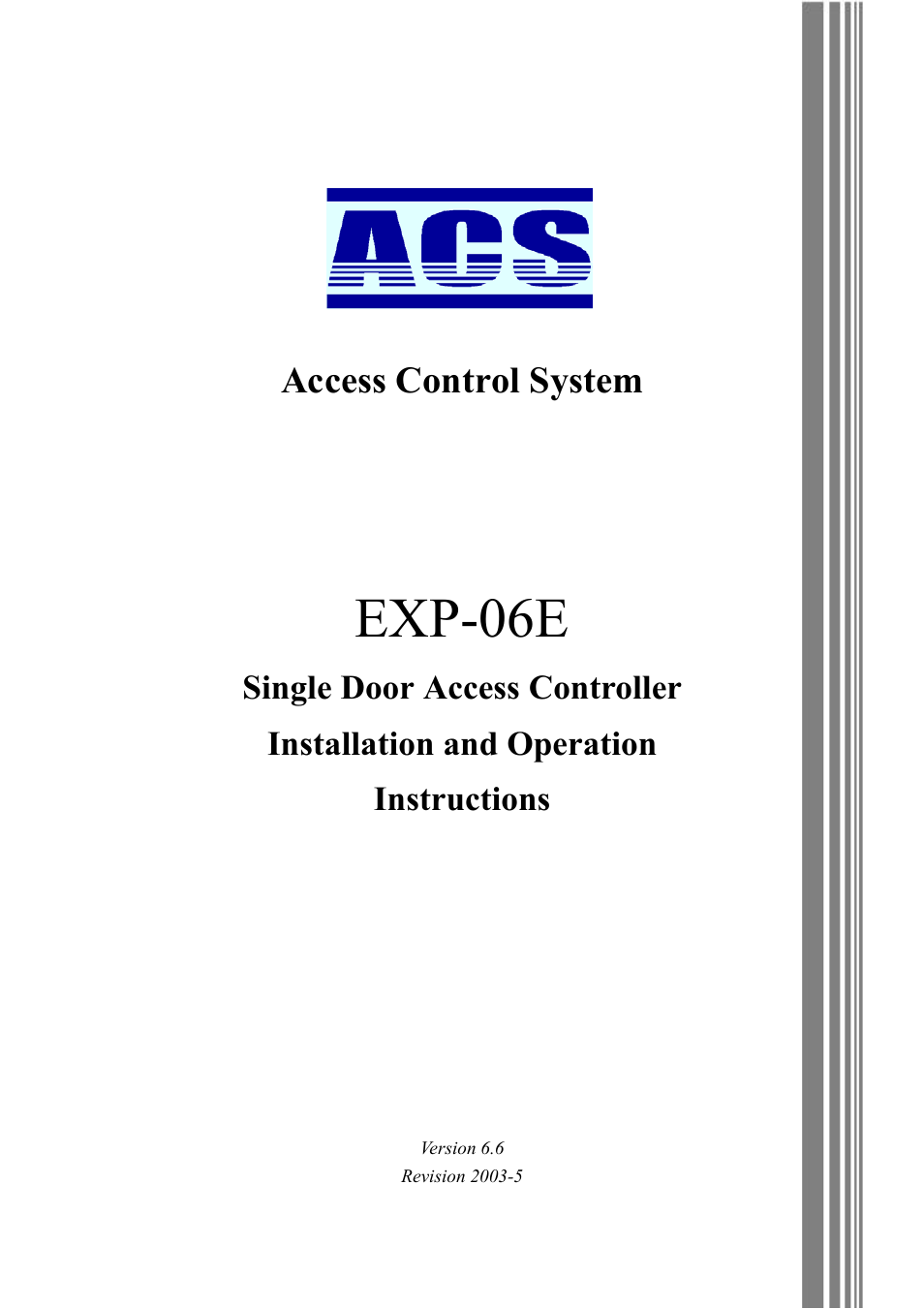 ACS EXP-06E User Manual | 15 pages